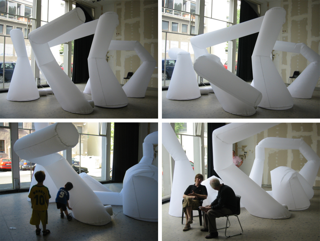 "Cognitive_Housings", Mohamed Fezazi. The inflatable elements are controlled by recorded data of the architects brain function.